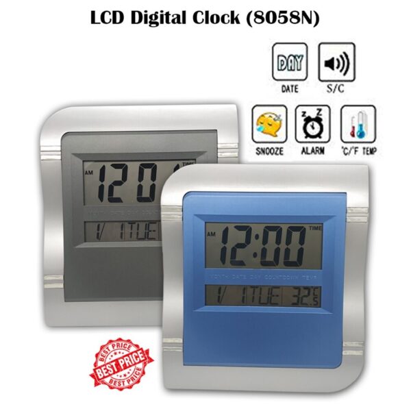 Multi function LCD Digital Clock With Alarm/Date/Temperature/Timer ...