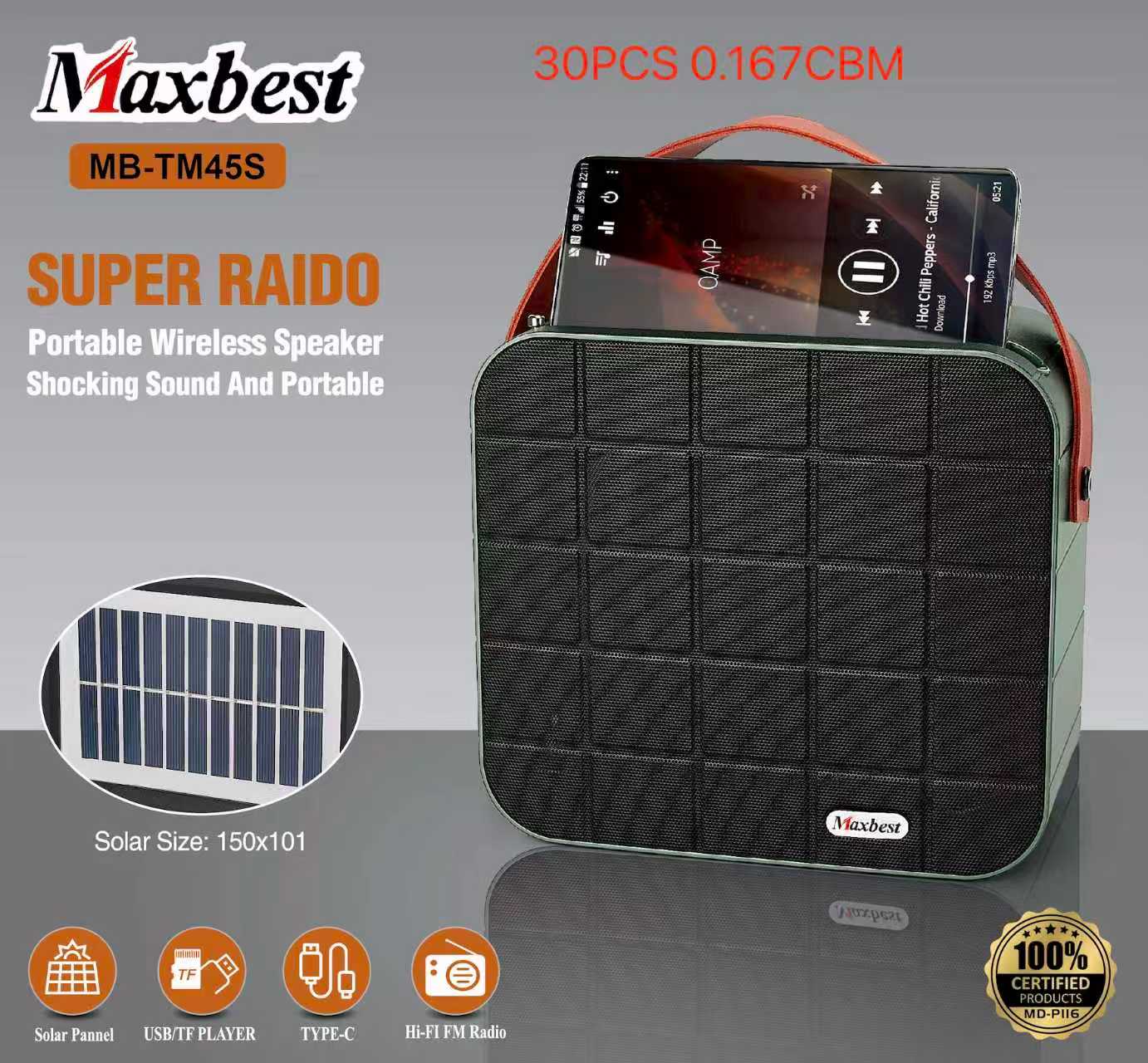Maxbest TM45S Bluetooth Speaker/Fm